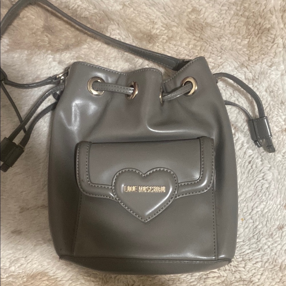 Love Moschino Gray Bucket Bag